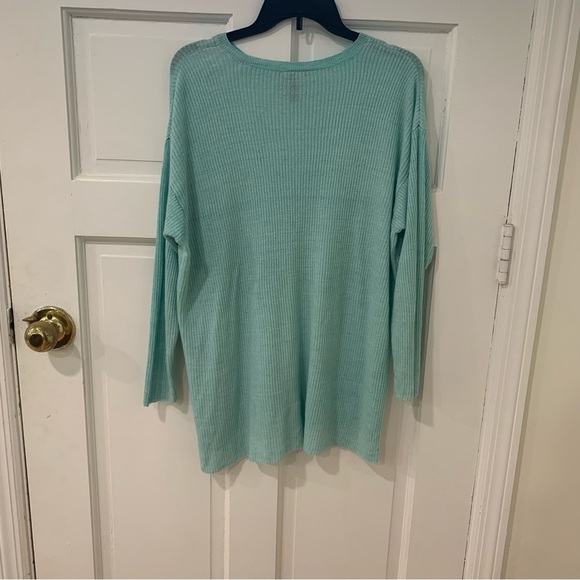 Eileen Fisher Organic Linen Delave Crew Neck Top Boxy Fit Long Length Size Med - Picture 6 of 11